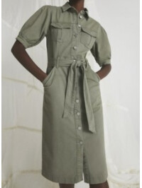 Rochie denim cu centură utilitar Warehouse