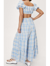 FUSTA IN CAROURI ALBASTRU 