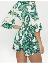 SALOPETA VERDE TROPICAL CU MANECI