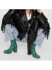 Jacheta moto cu franjuri Nasty Gal