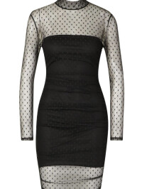 ROCHIE MIDI PETITE DOBBY MESH CU GÂT ÎNALT