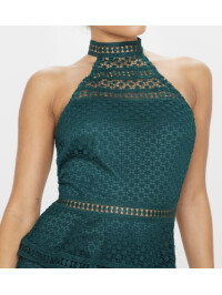 ROCHIE BODYCON VERDE DIN  DANTELĂ