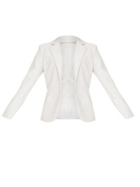 BLAZER ALB CU TIV CURBA DIN ECOPIELE