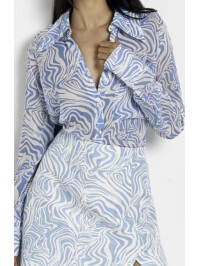 CĂMAȘĂ CU IMPRIMEU ALBASTRU