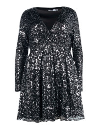 Plus rochie skater cu paiete