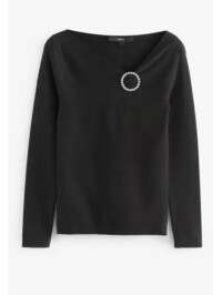 PULOVER CU BROȘĂ ȘI PIETRE DECORATIVE NEXT