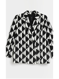 SACOU GEOMETRIC ALB & NEGRU