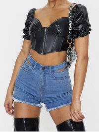 PANTALONI SCURȚI DECUPAȚI 