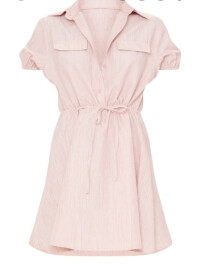 ROCHIE ROZ PRĂFUIT CU ȘNUR IN TALIE