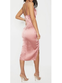 ROCHIE MIDI DIN SATIN  ROSE