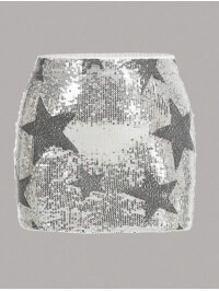 FUSTA MINI CU PAIETE GRI