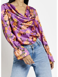 BLUZA DIN SATIN FLORAL