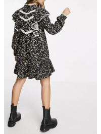 ROCHIE NEAGRA CU FLORI GALBENE 