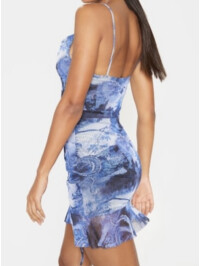 ROCHIE ALBASTRA CU IMPRIMEU DRAGON 