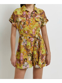 SALOPETĂ SCURTĂ STIL CĂMAȘĂ IMPRIMEU PAISLEY