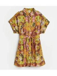 SALOPETĂ SCURTĂ STIL CĂMAȘĂ IMPRIMEU PAISLEY