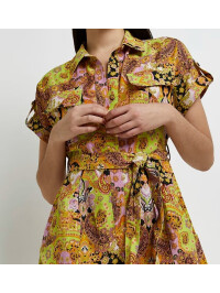 SALOPETĂ SCURTĂ STIL CĂMAȘĂ IMPRIMEU PAISLEY