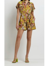 SALOPETĂ SCURTĂ STIL CĂMAȘĂ IMPRIMEU PAISLEY