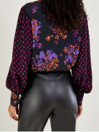 Bluza Kiera cu imprimeu floral,din viscoza sustenabila-Monsoon-Mov-L