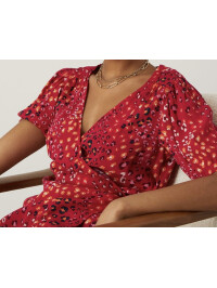 Bluză petrecută cu imprimeu animal