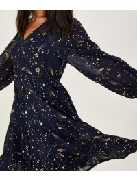 Rochie Constella albastră cu paiete și detalii -Monsoon-Bleumarin-S