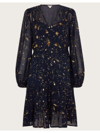 Rochie Constella albastră cu paiete și detalii 