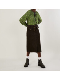 Top verde cu imprimeu delicat și paiete, realizat din LENZING™ ECOVERO™