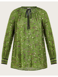 Top verde cu imprimeu delicat și paiete, realizat din LENZING™ ECOVERO™