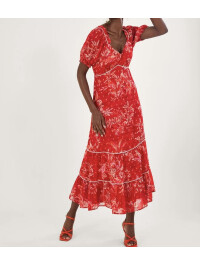 Rochie Arielle din viscoza sustenabila-Monsoon-Rosu-40