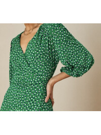 Rochie din jerseu cu buline verde-Monsoon-Verde-M