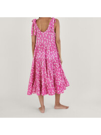 Rochie midi cu imprimeu roz