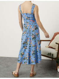 Rochie Pushka cu curea din popelin din bumbac-Monsoon-Albastru-38-New