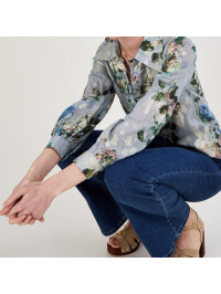 Bluza Vinnie cu imprimeu floral gri