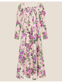 Rochie Reeta midi cu imprimeu floral,culoare ivory