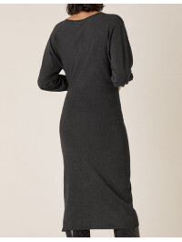 Rochie tricotată Star cu pietre aplicate și LENZING™ ECOVERO™, gri-Gri-S