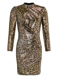 Rochie scurtă cu paiete Tory Leopard,aurie-Auriu-46