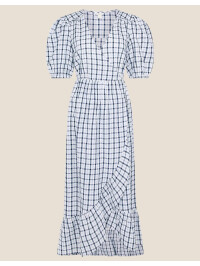 Rochie petrecută Dolly din gingham-Albastru-40