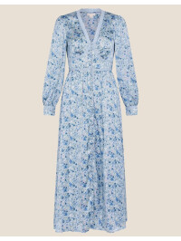 Rochie tip tea Ditsy din poliester reciclat, albastră