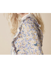 Top prairie floral și din dantelă brodată, mov