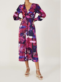 Rochia midi Darcie Satin Print
