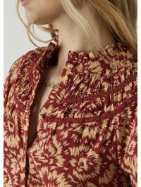 Bluză cu imprimeu floral Ikat-Rosu-S