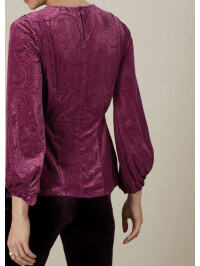 Top roz Pippa cu imprimeu paisley și croială peplum-Roz-M