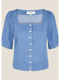 Top din denim cu decolteu pătrat