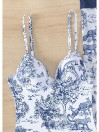 Costum de baie intreg și fustă cu nod lateral swim oasis – Set de vară cu imprimeu floral și animal print, 2XL