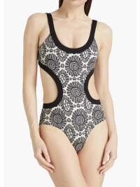 Costum de baie „Sarah” cu decupaje și imprimeu modern