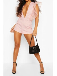 Salopetă din organza cu volane