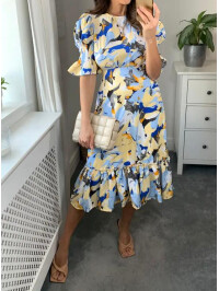 ROCHIE MIDI CU MANECI BUFANTE SCURTE