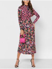 ROCHIE CU IMPRIMEURI FLORALE CONTRASTANTE