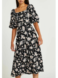 ROCHIE CU IMPRIMEU FLORAL SI DECOLTEU