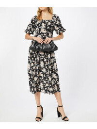 ROCHIE CU IMPRIMEU FLORAL SI DECOLTEU